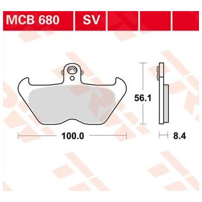 Brīvības bremžu kluči TRW Lucas MCB680SV priekšējai diskam BMW R1150GS 99-01, R1100GS, R850GS
