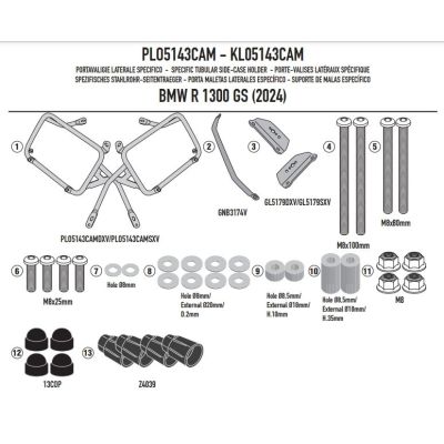 Alu-Seitentaschen-Träger Givi/Kappa für BMW R1300GS 2023+