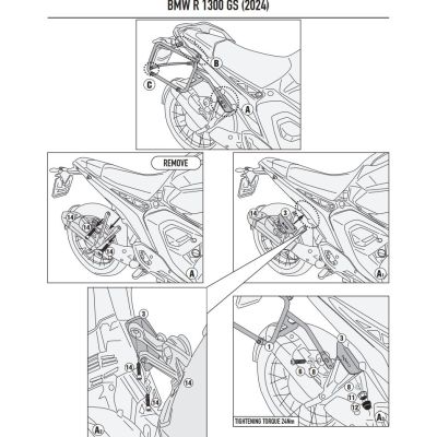 Suporturile pentru cutiile laterale ALU Givi/Kappa pentru BMW R1300GS 2023+