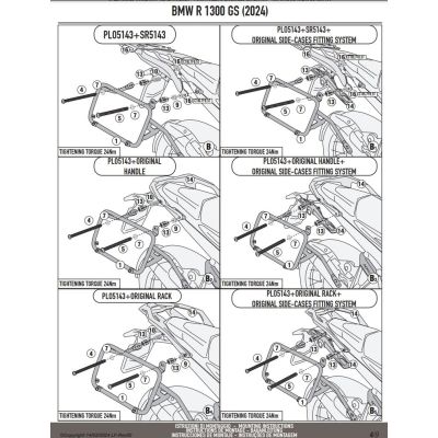 Supports ALU valises latérales Givi/Kappa pour BMW R1300GS 2023+