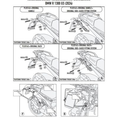 Nosilci ALU stranskih kovčkov Givi/Kappa za BMW R1300GS 2023+