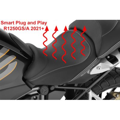 Lämmitettävä Plug and Play -alennettu etuistuin Wunderlich Aktivkomfort R1250GS/A 2021-2024 varten