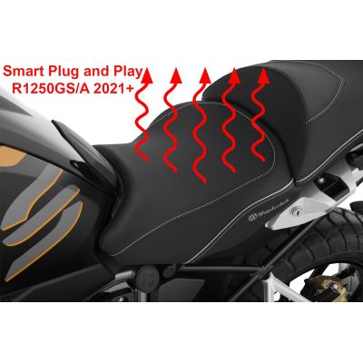 Нагряващо Plug and Play стандартно предно седло Wunderlich Aktivkomfort за R1250GS/A 2021-2024