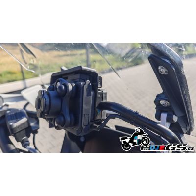 Adapteris iš BMW Navigator laikiklio į Interphone Ridesync ekraną / QUIKLOX telefono laikiklis su USB maitinimu