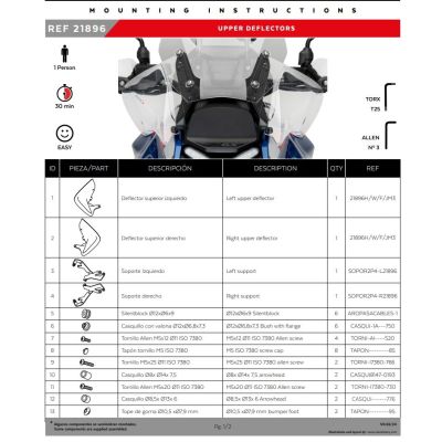 Large side deflectors Puig for BMW R1300GS 2023+, dark smoke