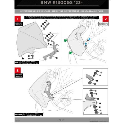 Deflettori laterali grandi Puig per BMW R1300GS 2023+, fumo scuro