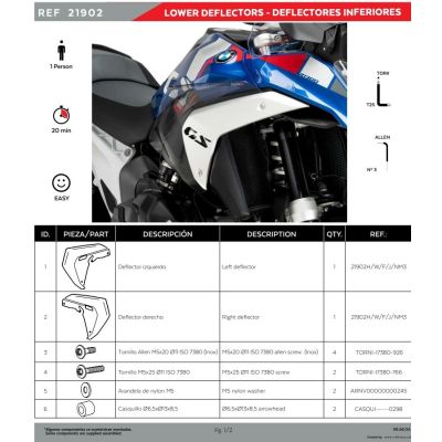 Deflettori laterali inferiori Puig per BMW R1300GS 2023+, fumè scuro
