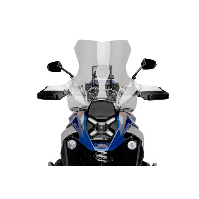 Høj rejse plexi Puig 62cm til BMW R1300GS 2023+ (med ACC), klart med grafikker af konturer