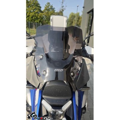 Plexi WRS Touring 38cm skirta BMW R1300GS/A 2023+ (su ACC), tamsiai dūminė