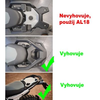 Nosilec s ploščo za BMW R1300GS 2023+ za starejši ALU topcase kovček BMW (1250/1200GSA LC), srebrna