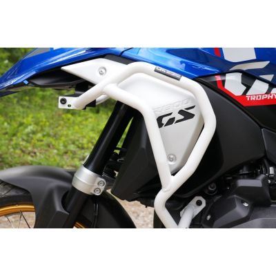 Cadres de protection supérieurs Outback Motortek pour BMW R1300GS 2023+, blancs