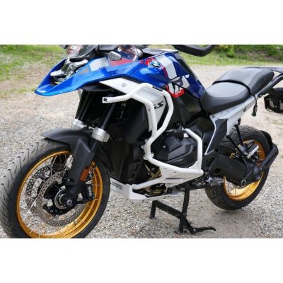 Cubierta de motor de aluminio Outback Motortek para BMW R1300GS 2023+, blanca