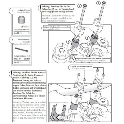 Zvýšení řidítek o 20mm pro F800GS, F700GS, F650GS 2008-2012