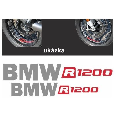 BMW R1200 stickers voor voor- en achterwiel voor R1200GS Adventure 2006-2018, zilver-rood