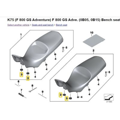 Gumi ütköző F800GS/A 08-16, F700GS, F650GS TwinF650GS/Dakar üléshez