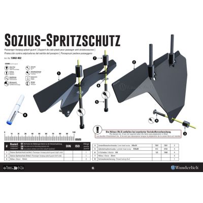 Capas de proteção contra água do pneu traseiro Wunderlich para R1300GS 2023+, pretas