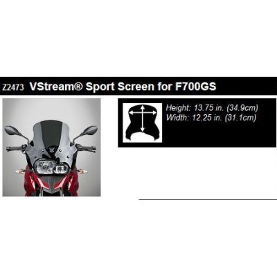 Sportovní plexi ZTechnik V-Stream 35cm pro BMW F700GS, tmavě kouřové