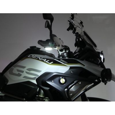 Front additional turn signals and position LED lights Denali T3 for Barkbusters protectors