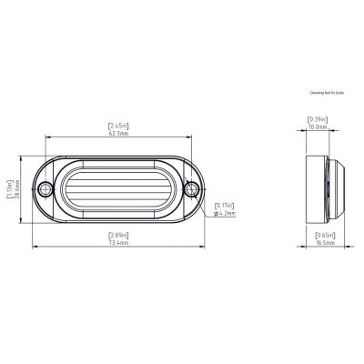 Lămpi LED Denali T3 pentru semnalizatoare laterale, lămpi de stop și frână montate pe platformă.