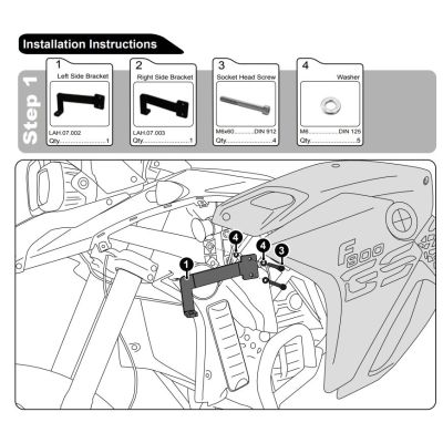 Mounts for auxiliary lights for F800GS/A 2013-2017