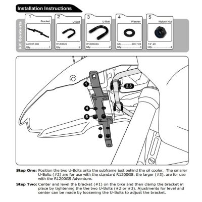 Nosilec dodatnih luči za BMW R1200GS/A 2004-2012