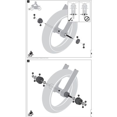 SW-Motech apsaugos dėl priekinio rato ašies F900GS/A 24+, F850GS/A 18-23, F800GS 24+, F750GS 18-23