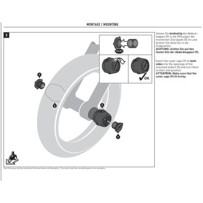 SW-Motech apsaugos dėl priekinio rato ašies F900GS/A 24+, F850GS/A 18-23, F800GS 24+, F750GS 18-23