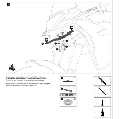Supporti per luci supplementari per BMW F9000GS 2024+