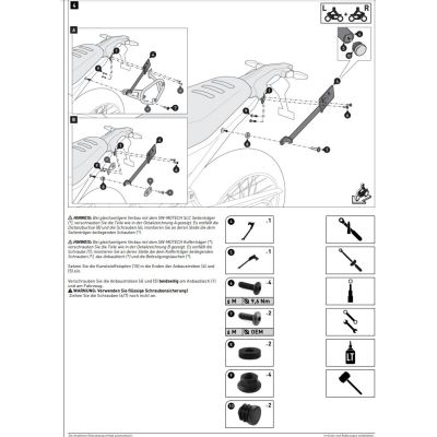 Placă metalică mică SW-Motech Street Rack pentru BMW F900GS 24+