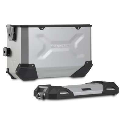 2x 37l ALU malé boční kufry SW-Motech Trax Adventure + nosiče pro R1300GS 2023+, stříbrné