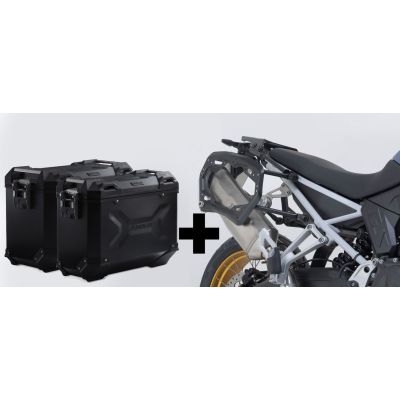 45+37l ALU bočne kofere SW-Motech Trax Adventure + nosači za F900GS 2024+, crne