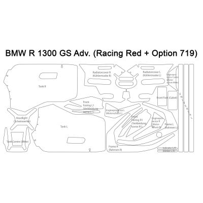 Täielik kaitsekatte komplekt Wunderlich BMW R1300GS Adventure 2024+ (var. A)