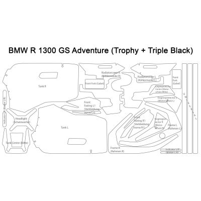 Komplettes Schutzfolien-Set von Wunderlich für BMW R1300GS Adventure 2024+ (Var. B)