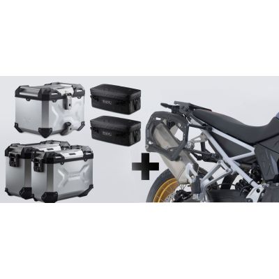 3x ALU valises SW-Motech Trax Adventure + porte-bagages + sacoches pour F900GS 2024+, argentées