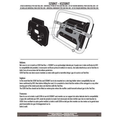 Universele gereedschapsdrager Givi/Kappa KS250