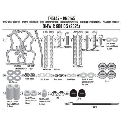Gran marco de caída Givi/Kappa para BMW F900GS 2023+, negro