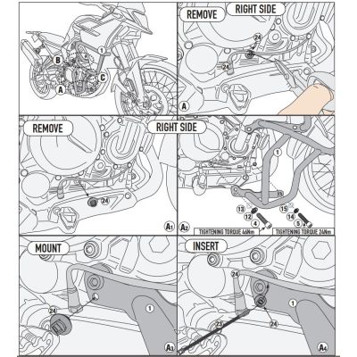 Grote valbeugel Givi/Kappa voor BMW F900GS 2023+, zwart