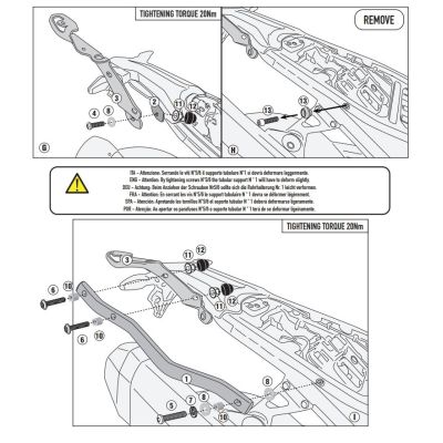 Metāla plāksne ar stiprinājumu zem topcase Kappa/Givi BMW F900GS 2023+, melna