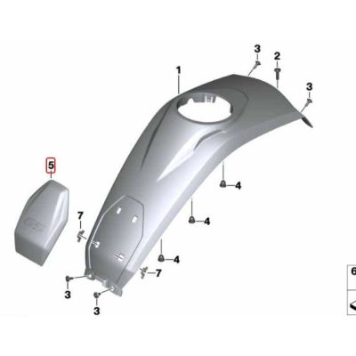 Original gummitankpad för R1250GS 2018-2023, R1200GS LC 2013-2018