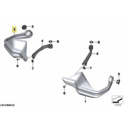 Αυθεντική προστασία χεριών για BMW R1250GS/A 2018-2024, R1200GS/A LC 2013-2018, δεξιά