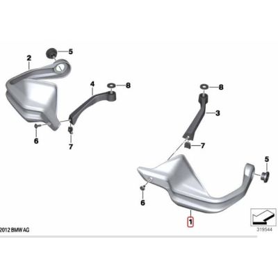 Coperchio originale per manopole per BMW R1250GS/A 2018-2024, R1200GS/A LC 2013-2018, sinistro