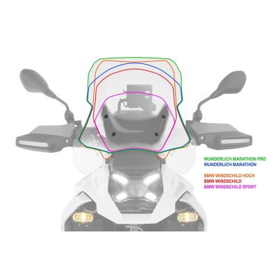 Plexi Wunderlich Marathon PRO 47cm за BMW R1300GS/A 2023+ (с ACC), прозрачно