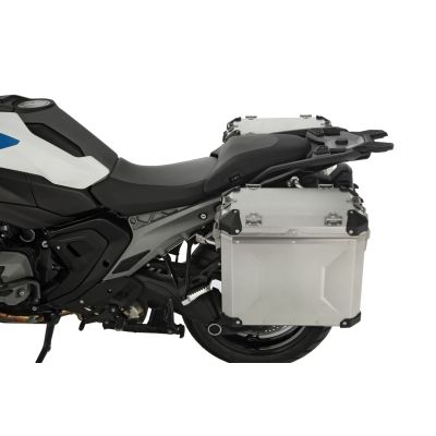 2x 45l ALU große Seitenkoffer Wunderlich für BMW R1300GS Adventure 2024+, silber