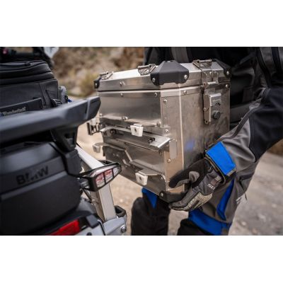 2x 45l ALU didelis šoninis krepšys Wunderlich BMW R1300GS Adventure 2024+, sidabrinis