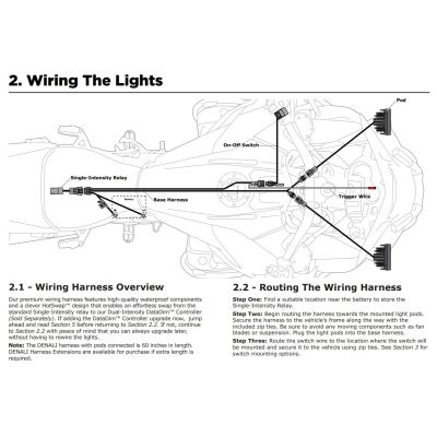 Premium wiring with switch for Denali lights