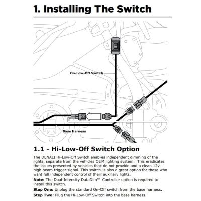Switch and dimmer for Denali lights