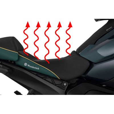 Ogrevano Plug and Play znižano sprednje sedeže Wunderlich Aktivkomfort za R1300GS 2023+, zelena Tramuntana