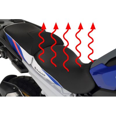 Grijano Plug and Play sniženo prednje sjedalo Wunderlich Aktivkomfort za R1300GS 2023+, Trophy