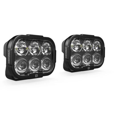 Lumini LED suplimentare Denali DL6 cu tehnologie Datadim, sticlă albă