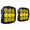 Lumini LED suplimentare Denali DL9 cu tehnologia Datadim, sticlă galbenă